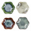Nicolson Russell Japanese Lily Dipping Bowls, Set of 4 - Dark Grey & Green