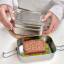 MicroGarden Double Layer Bento Lunch Box, 1.4L with food