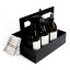 Joon Dakota Matte Black Double Caddy detail with pump bottles