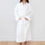 Linen House White Waffle Bathrobe worn showing scale