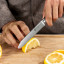 Zwilling All Star Self-Sharpening Knife Block Set, 7-Piece slicing lemon