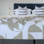 Aranda Olive White Amanda Throw, 200cm x 230cm on a bed