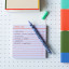 Kikkerland Sticky Note Memo Pads, Set of 3 with a pen