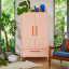 Popstrukt Sprinkles Double Locker - Peach Pop next to a chair with plants