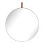 Paramount Mirrors & Prints Lexi Leather Round Mirror - Gold angle