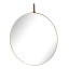 Paramount Mirrors & Prints Lexi Leather Round Mirror - Gold 