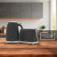 Riva Stainless Steel 2-Slice Toaster, 930W - Matte Black with kettle