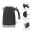 "Riva Stainless Steel Kettle, 1.7L - Matt Black"