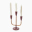 Thread Office Brown Aluminium & Rattan Multi Dinner Candle Holder with candles