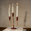 Thread Office Brown Aluminium & Rattan Multi Dinner Candle Holder