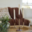 Thread Office Brown Aluminium & Rattan Multi Dinner Candle Holder