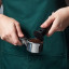 Cuisinart Slim Espresso Bar Machine coffee being tampered 