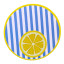 NapKin Cole Lemon Stripe Biodegradable Paperboard Drinks Coasters, Set of 12