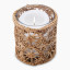 Thread Office Rattan & Glass Medallion Votive Candle Holder with candle