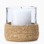 Thread Office Glass & Seagrass Candle Holder