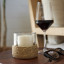 Thread Office Glass & Seagrass Candle Holder