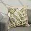 Thread Office Green Fern Embroidery Scatter Cushion With Feather Blend Inner, 60cm x 60cm