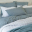 Thread Office Smoke Blue Washed Cotton Duvet Cover Set 
