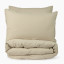 Thread Office Sand Beige Washed Cotton Duvet Cover Set - Double
