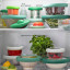 Food Huggers Silicone Airtight Food Covers, Set of 5 -  Fresh Greens in the fridge