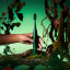 Ordo Sonic Lite Wicked Edition Electric Toothbrush - Wicked Elphaba Green on a branch