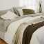 Thread Office Natural Yarn Dye Reversible Stripe Pillowcase on bed