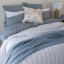  Thread Office Smoke Blue Knitted Cotton Throw, 180cm x 200cm
