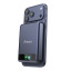 BMX SolidSafe 10000mAh Solid-State Magnetic Power Bank - Blue attached to phone. phone not included