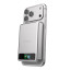 BMX SolidSafe 10000mAh Solid-State Magnetic Power Bank - Silver attached to phone. Phone not included