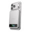 BMX SolidSafe 5000mAh Solid-State Magnetic Power Bank - Silver attached to phone. phone not included