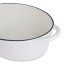Sagenwolf Oval Cast Iron Casserole Pot, 34cm - White close up of inside
