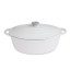 Sagenwolf Oval Cast Iron Casserole Pot, 34cm - White