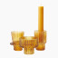 Thread Office Glass Ribbed Candle Holders, Set of 3 - Auburn