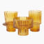 Thread Office Glass Ribbed Candle Holders, Set of 3 - Auburn