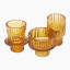 Thread Office Glass Ribbed Candle Holders, Set of 3 - Auburn