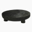 Thread Office Black Wooden Footed Decorative Bowl