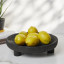 Thread Office Black Wooden Footed Decorative Bowl
