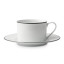 Jenna Clifford Premium Porcelain Cups & Saucers with Black Line, Set of 4