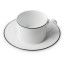 Jenna Clifford Premium Porcelain Cups & Saucers with Black Line, Set of 4