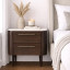 Native Decor Noir Curved Bedside Table - Dark Brown