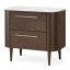 Native Decor Noir Curved Bedside Table - Dark Brown