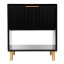Native Decor Florence Fluted Bedside Table - Black