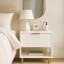 Native Decor Florence Fluted Bedside Table - White