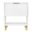 Native Decor Florence Fluted Bedside Table - White