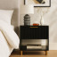Native Decor Florence Fluted Bedside Table - Black