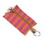 Thandana Laminated Fabric Key Ring Pouch - Linear Preppy