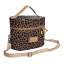 Thandana Bougie Laminated Fabric Vanity Bag - Cheetah Coffee