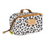 Thandana Laminated Fabric Side Mouth Vanity Bag - Cheetah White