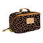 Thandana Laminated Fabric Side Mouth Vanity Bag - Cheetah Coffee