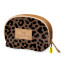 Thandana Laminated Fabric Make Up Bag - Cheetah Coffee